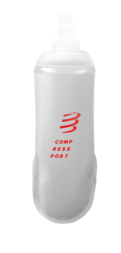 Skriešanas 500ml pudele  Compressport ErgoFlask 500ml, caurspīdīga